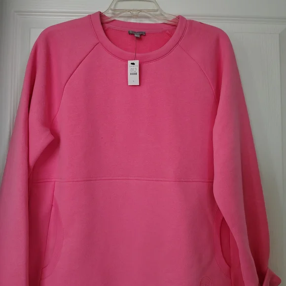 Talbots Brand New Bold Pink Crew Neck Sweatshirt - Picture 2 of 7